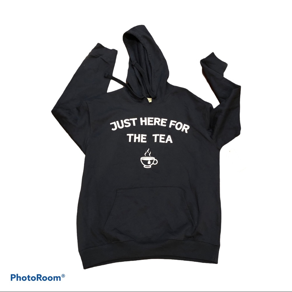 Juniors Large Here For The Tea Hoodie